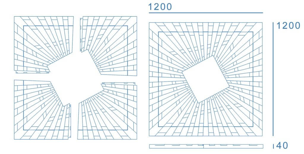 Приствольная решетка для дерева ZKING ATMOSPHERE 1.2х1.2м Серая